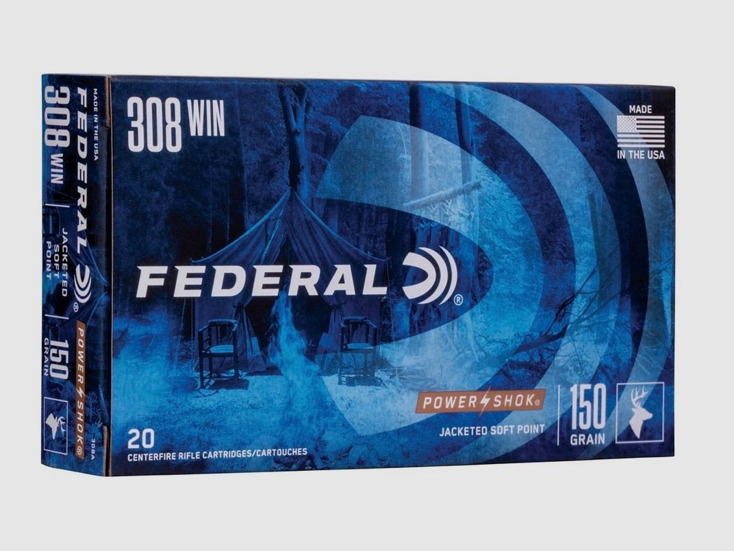 .308 Win. Power Shok Tlm 9.7g/150grs. Federal Ammunition