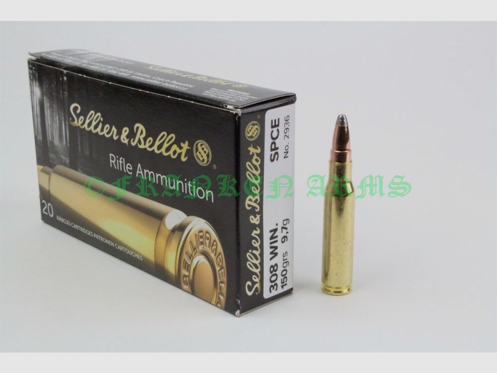 Sellier&Bellot .308 Win. SPCE 150gr. 9.7g 20 pieces quantity discounts