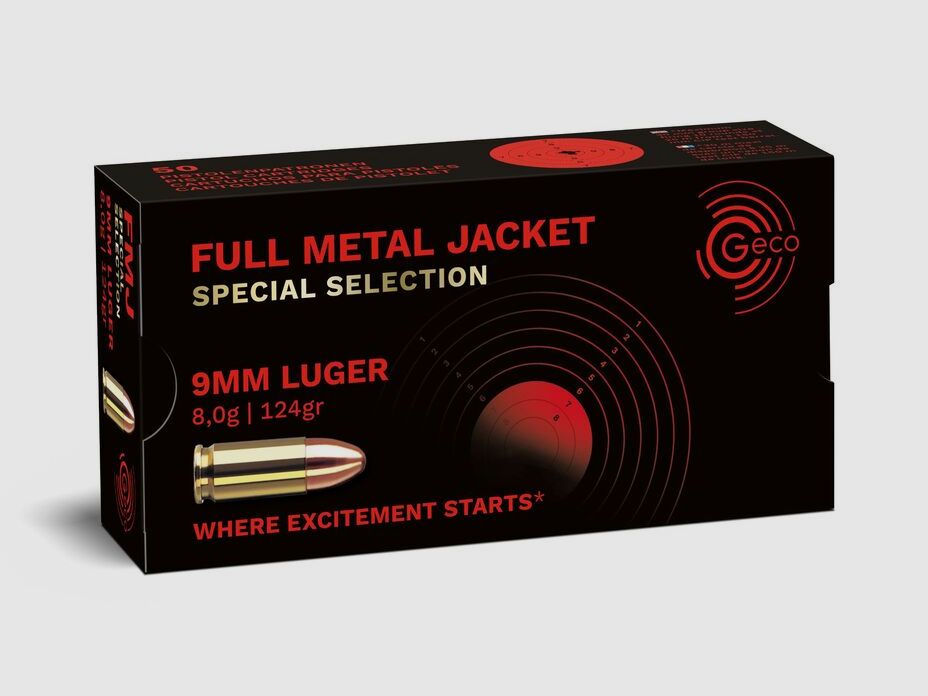 Geco Special Selection 9mm Luger FMJ 124gr 50 Schuss I deutsche Fertigung