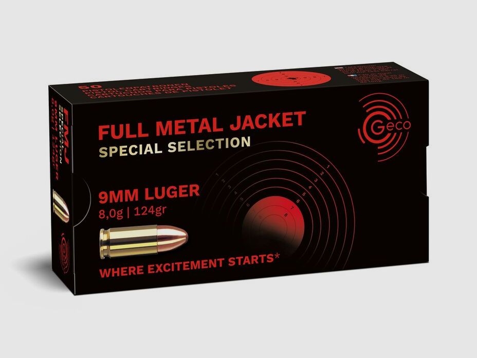 Geco Special Selection 9mm Luger FMJ 124gr 50 Schuss I deutsche Fertigung