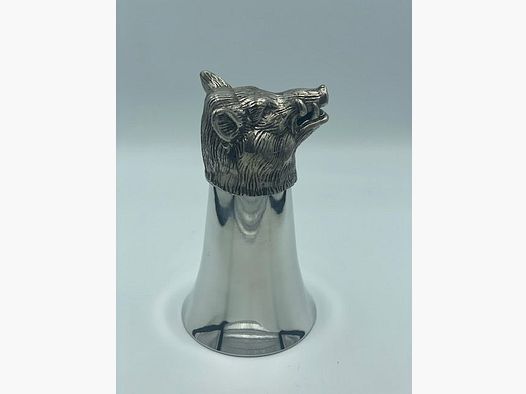 Jäger Becher aus Zinn – Keiler – 13cm