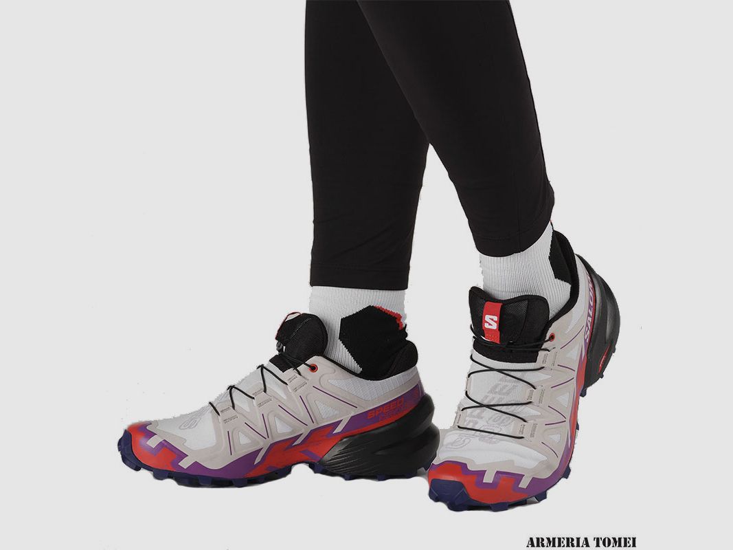 SALOMON – DAMES – SPEEDCROSS 6 W Wit / Sprankelend Druif / Vurig Rood, afbeelding 5 van 6