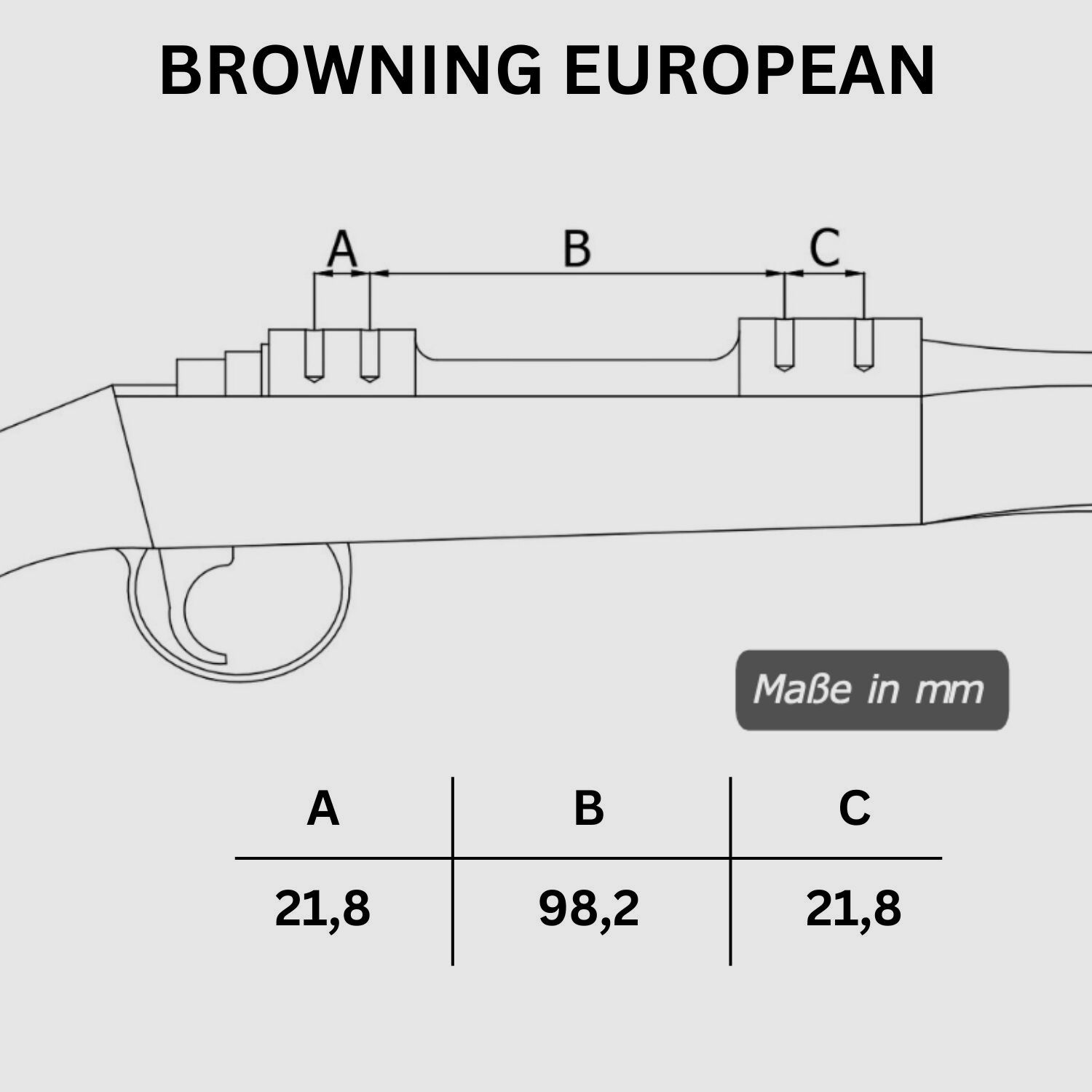 Rifle Doc Picatinny Weaver STAHL Schiene für BROWNING EUROPEAN