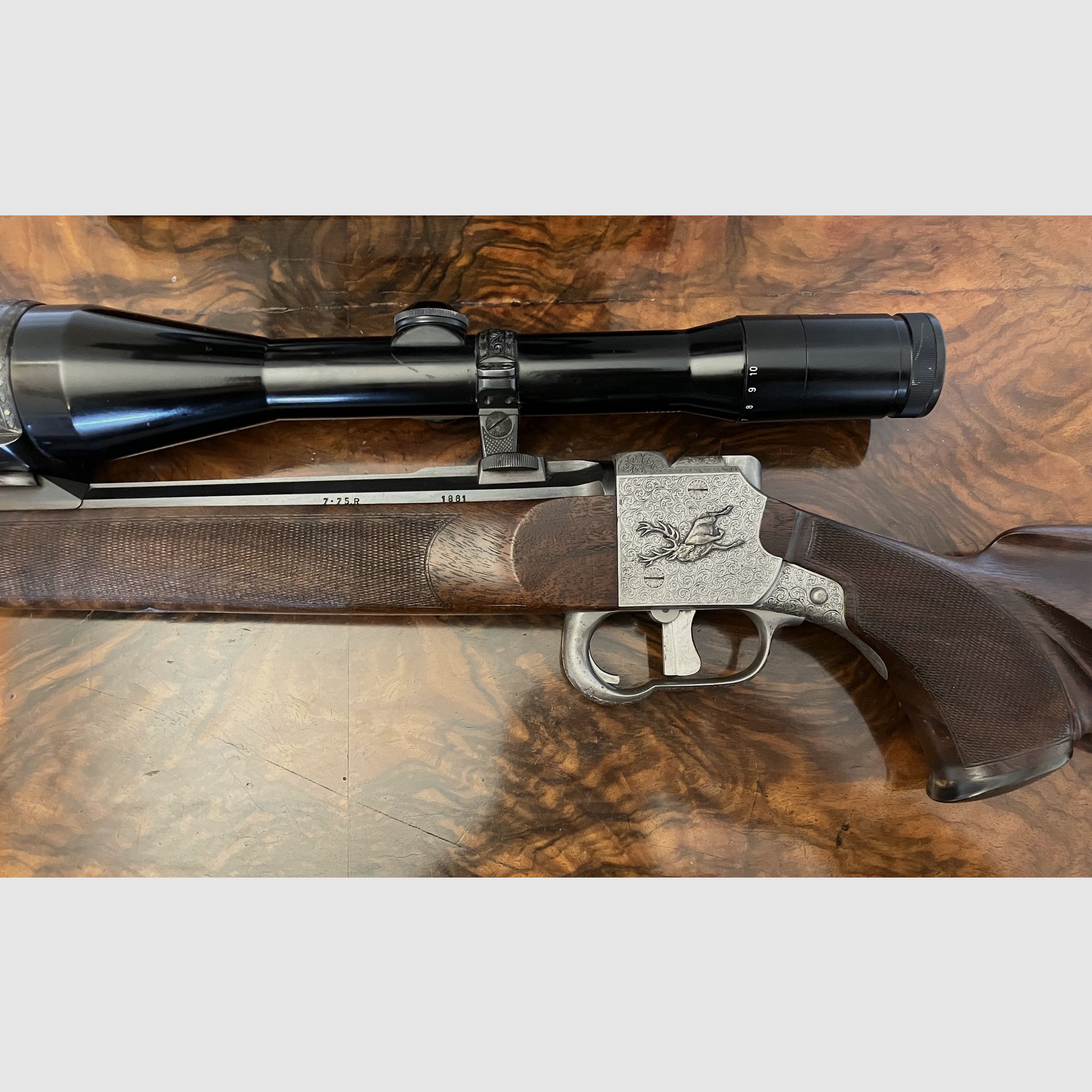 Blockbüchse Heeren 7x75 SEvH mit Zeiss Zielfernrohr und Matrizen