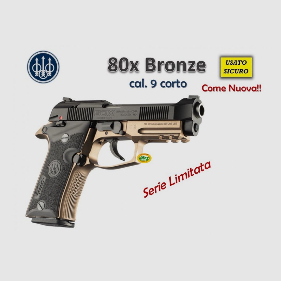 BERETTA 80X Bronze limitierte Serie gebraucht Kal.9 kurz R.16755