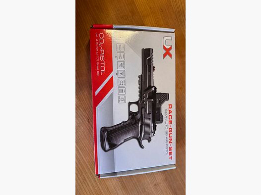 Umarex Ux Racegun BB airgun pistol + red dot & fibre optics + approx. 1000 4.5mm BB