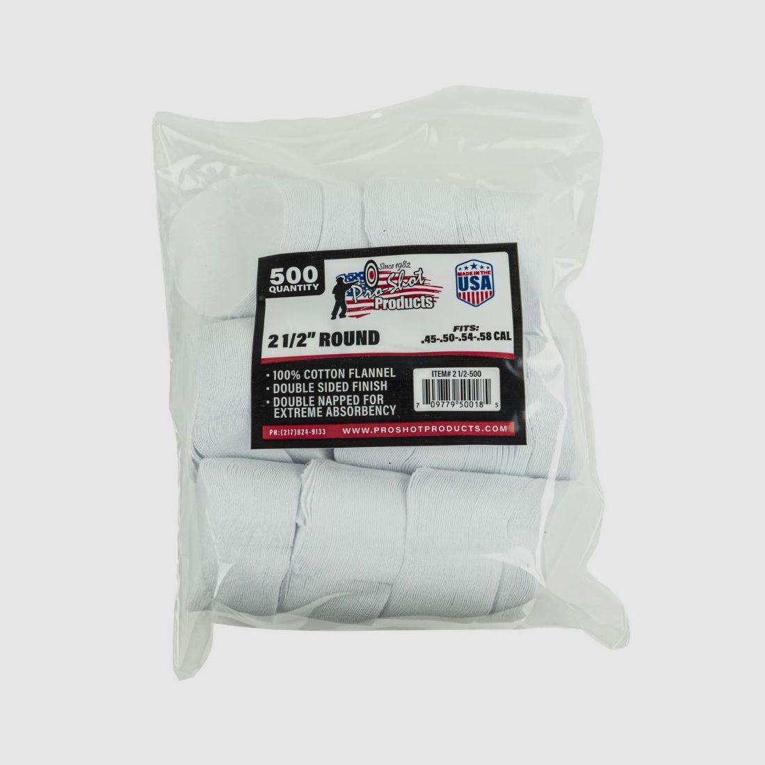 500 Patches 2 1/2" Rund .45-58 BP