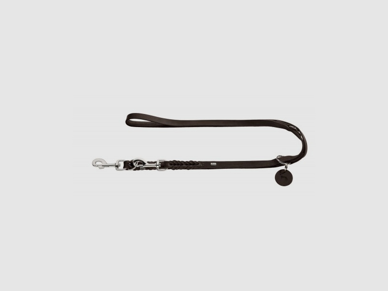 Hunter Verstellbare Führleine Solid Education Softvollrindleder/Dunkelbraun
                    –                 Breite / Länge: Breite: 18mm / Länge: 200cm