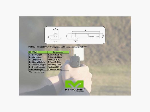 MEPRO FT BULLSEYE PISTOL FRONT CZ P10 G