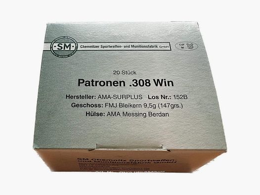 SM Munition .308Win. FMJ, 9,5 g