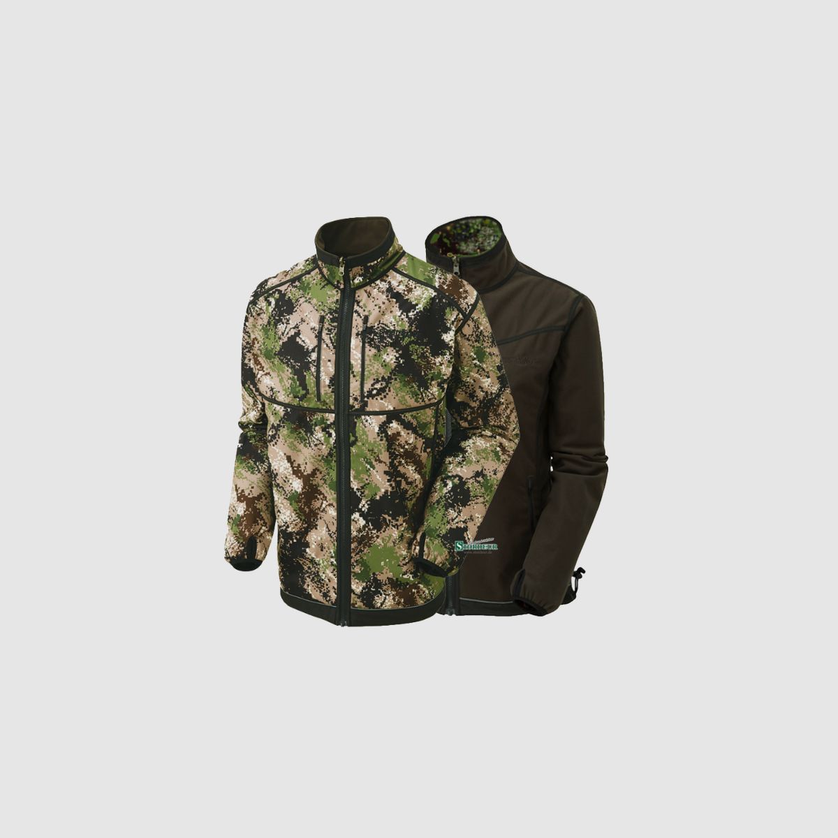 SHOOTERKING Digitex Softshell 2 in 1 Wendejacke Grün Braun