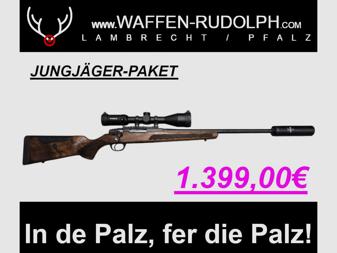 Brenner complete set, Brenner BR20 wooden stock in .308, including optics and suppressor NOT just for young hunters!