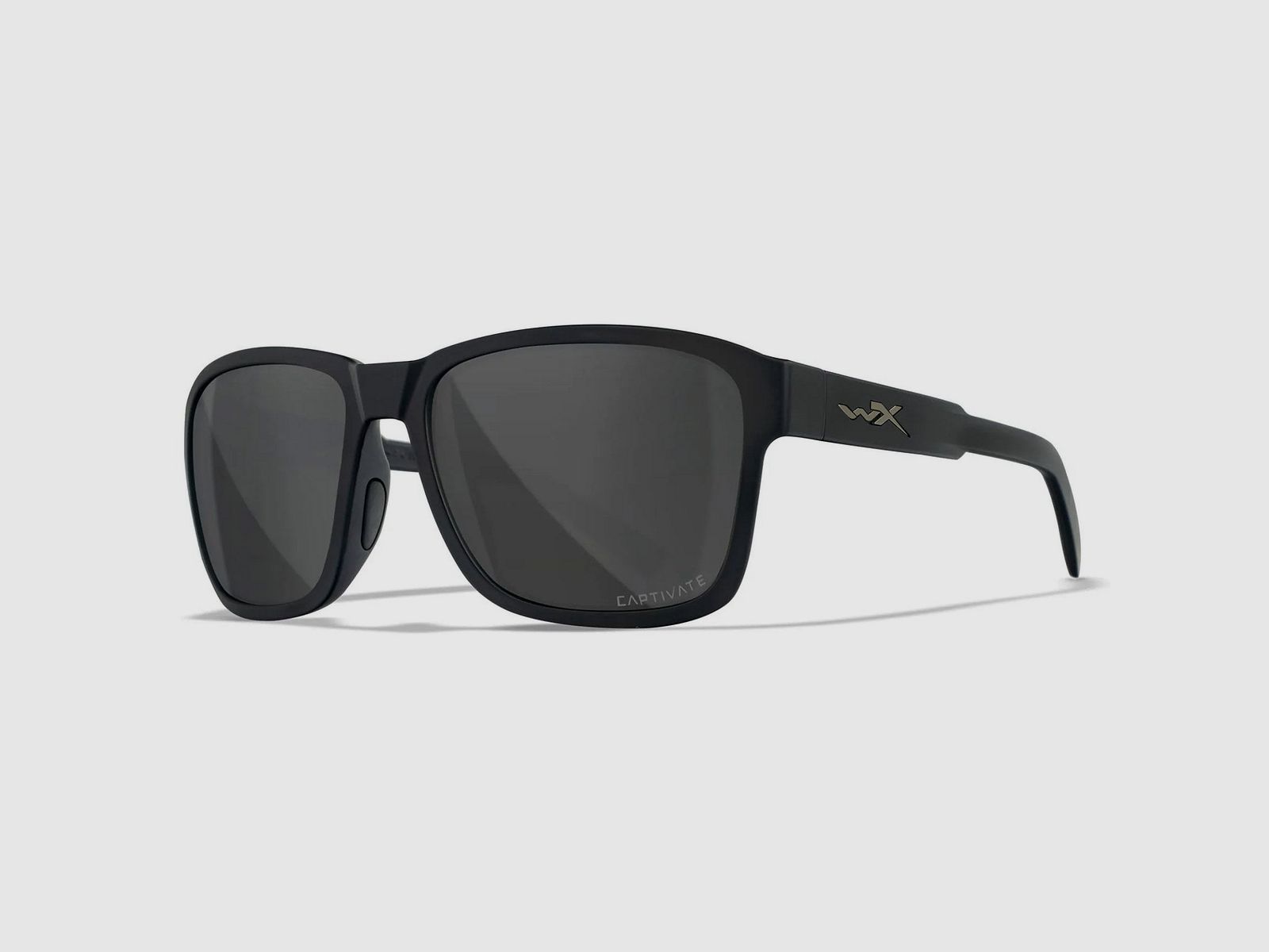 WX TREK Lenses: CAPTIVATE™ Polarized grey, Frame: matte black, image 1 of 5