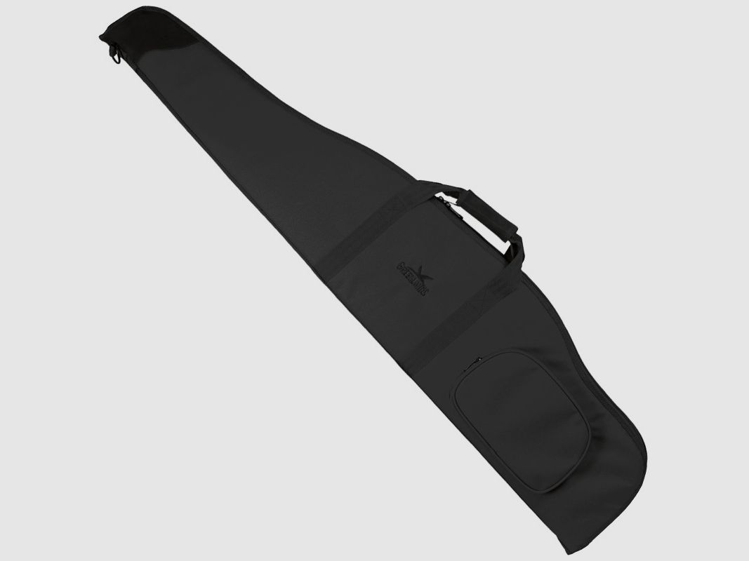 Gewehrfutteral schwarz mit Seitentasche, 140 cm