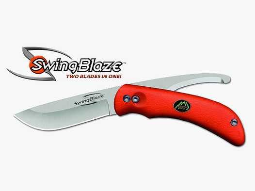 OUTDOOR EDGE SwingBlaze, con cuchillo de piel de punto caído y cuchilla de apertura, naranja