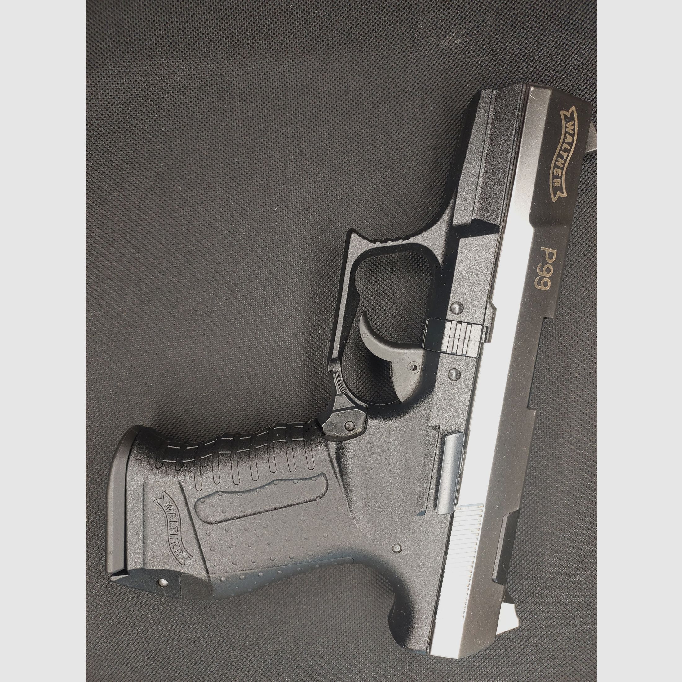 Walther P99 Schreckschuss Pistole 9mm P.A.K. bicolor Nickel (PTB 762) P 99