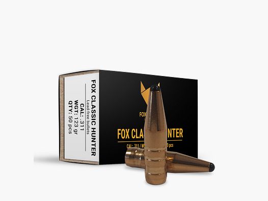 Fox Bullets Classic Hunter .311 8,0 g / 123 gr bleifreie Geschosse – 50 Stück