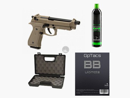 SET !!! Softair - Pistole - G & G - GPM92 Metal Version GBB desert -ab18, 0,5J