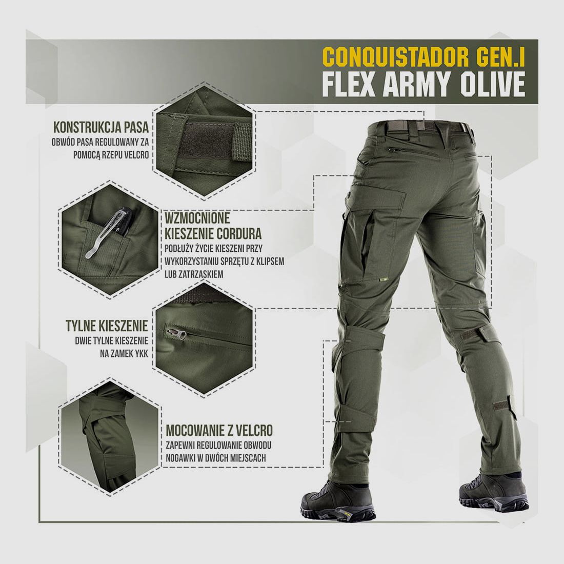 M-TAC Conquistador Gen.I Flex broek – Army Olive, afbeelding 15 van 15
