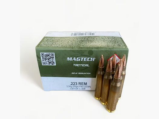 30x Magtech .223 Rem. FMJ 3,6g/55grs. 1500 Schuss