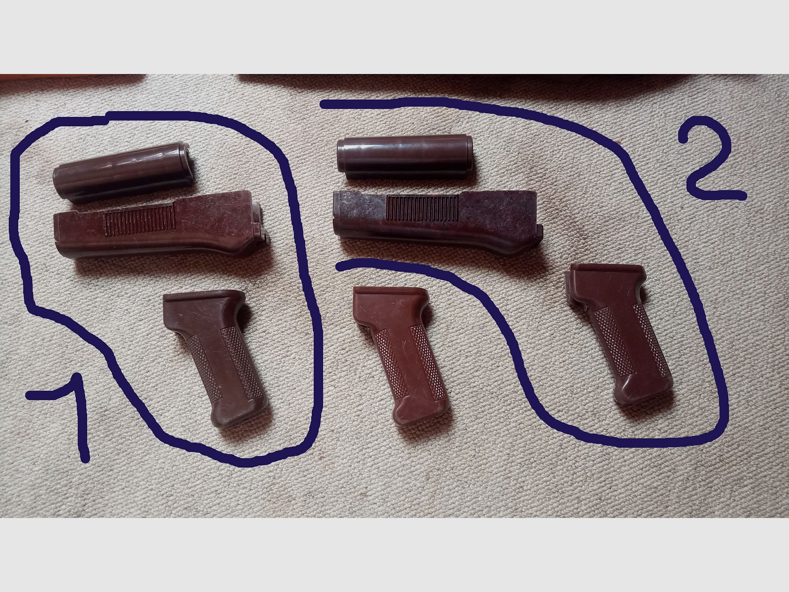 Ostdeutsche AKMS MPi Handschutz Garnitur für AKM und AK74 Bakelit und Plaste // mittelbar Einbau auch NEDI SDM Type 56 möglich