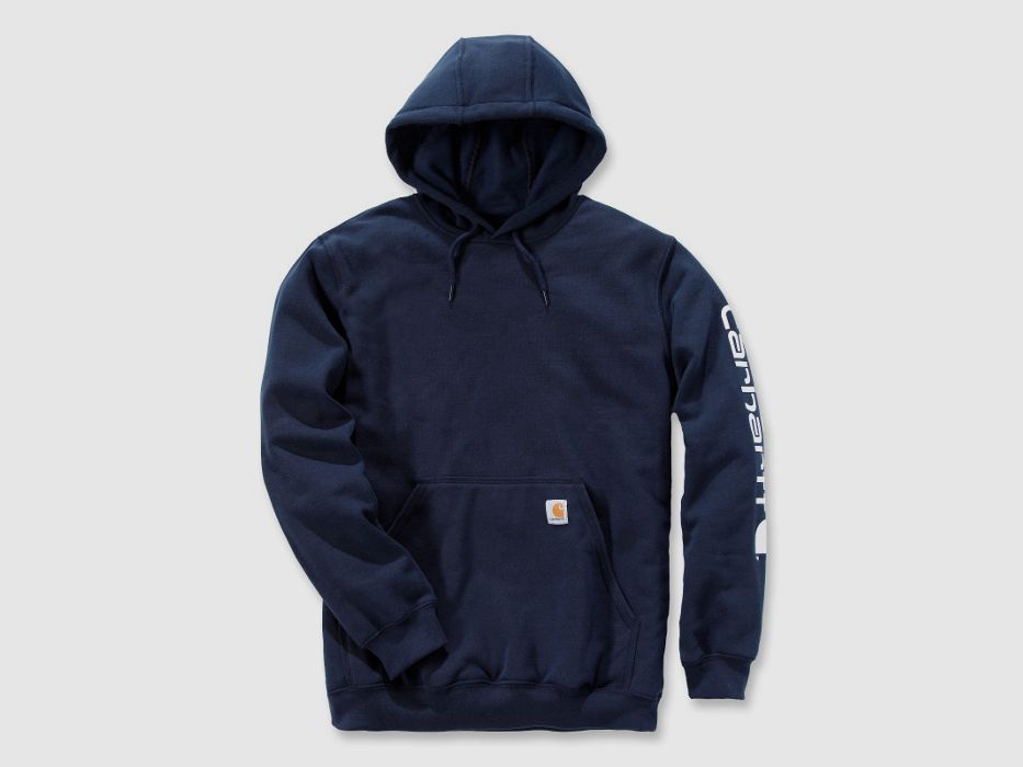 Carhartt Midweight Sleeve Logo Hooded Sweatshirt 2XL New Navy