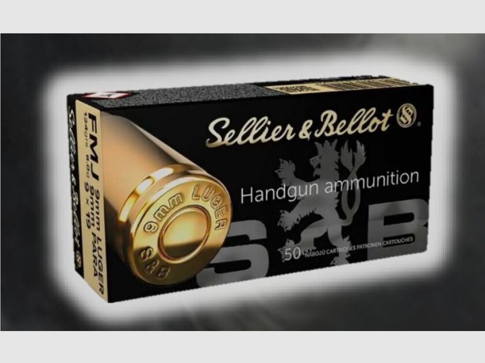 Sellier & Bellot 9mm Luger Vollmantel 279€ / 1.000 Schuss bei 3.000 Schuss (siehe Preisstaffelung)