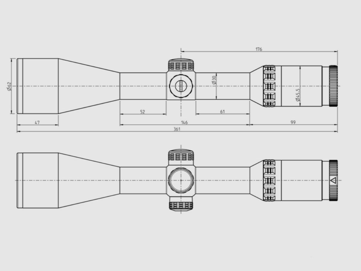 Kahles HELIA 2,4–12×56i mit Schiene.