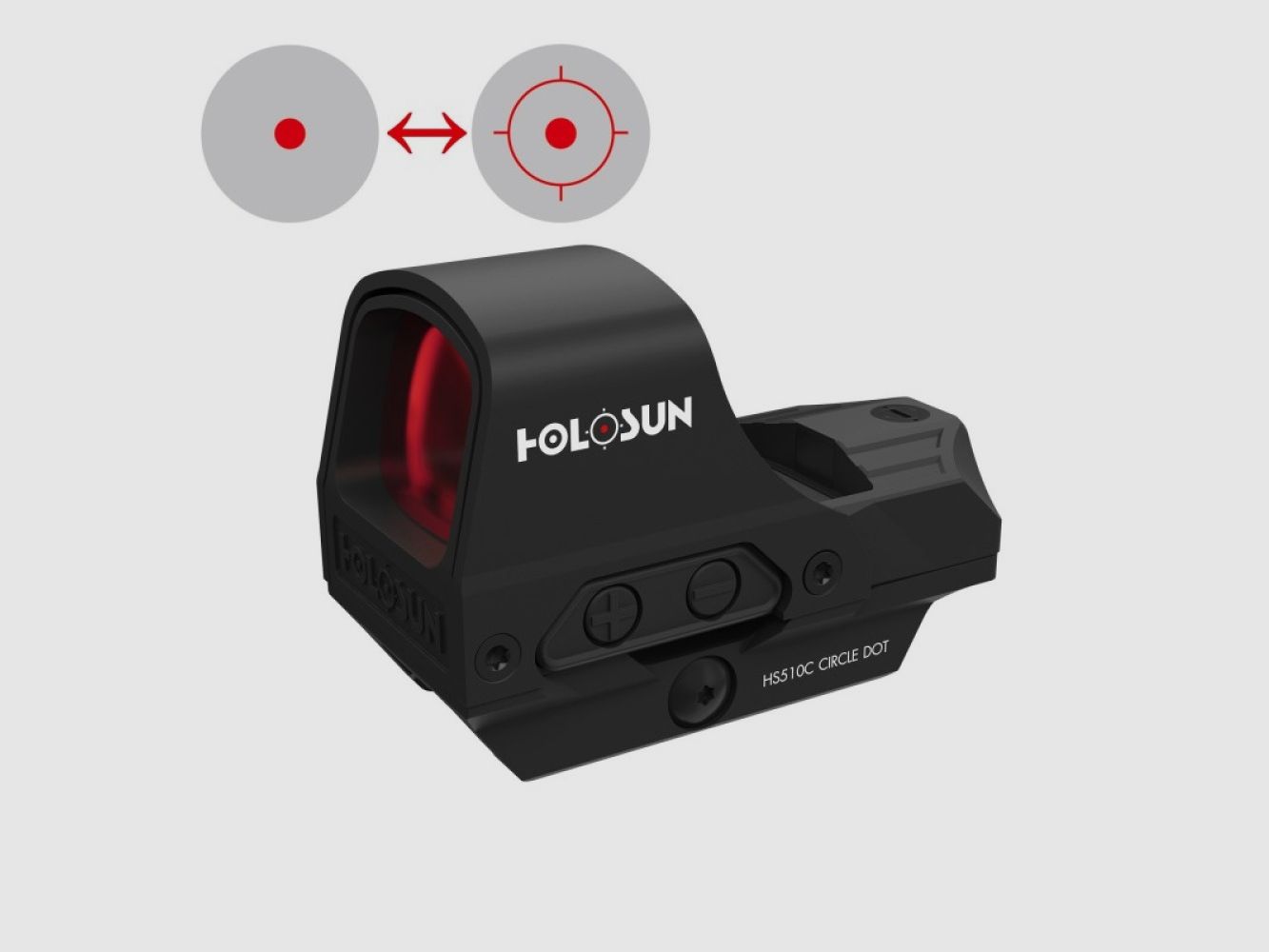 Holosun HS510C viseur point circulaire OPEN, viseur reflex solaire 2 MOA point & 65 MOA anneau
