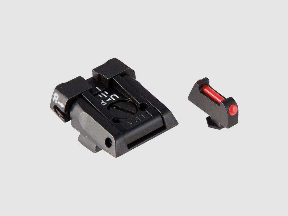 L.P.A. VISIERUNG VOLL EINSTELLBARES VISIERSET, SCHWARZ R/FIBER OPTIK VORNE, Bild 2 von 3