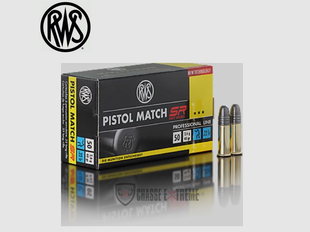 50 cartucce RWS Pistol Match SR cal. 22 Lr 40gr