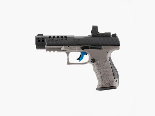CO2 PISTOL – UMAREX – WALTHER Q5 MATCH COMBO 5″ Set 4.5 mm (.177) Pellet, CO₂, < 3.0 J, Tungsten Gray