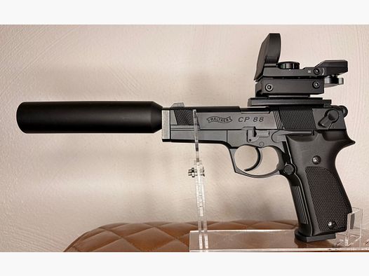 Walther CP 88 met geluiddemper 4,5mm Diabolo CO2 en Reddot
