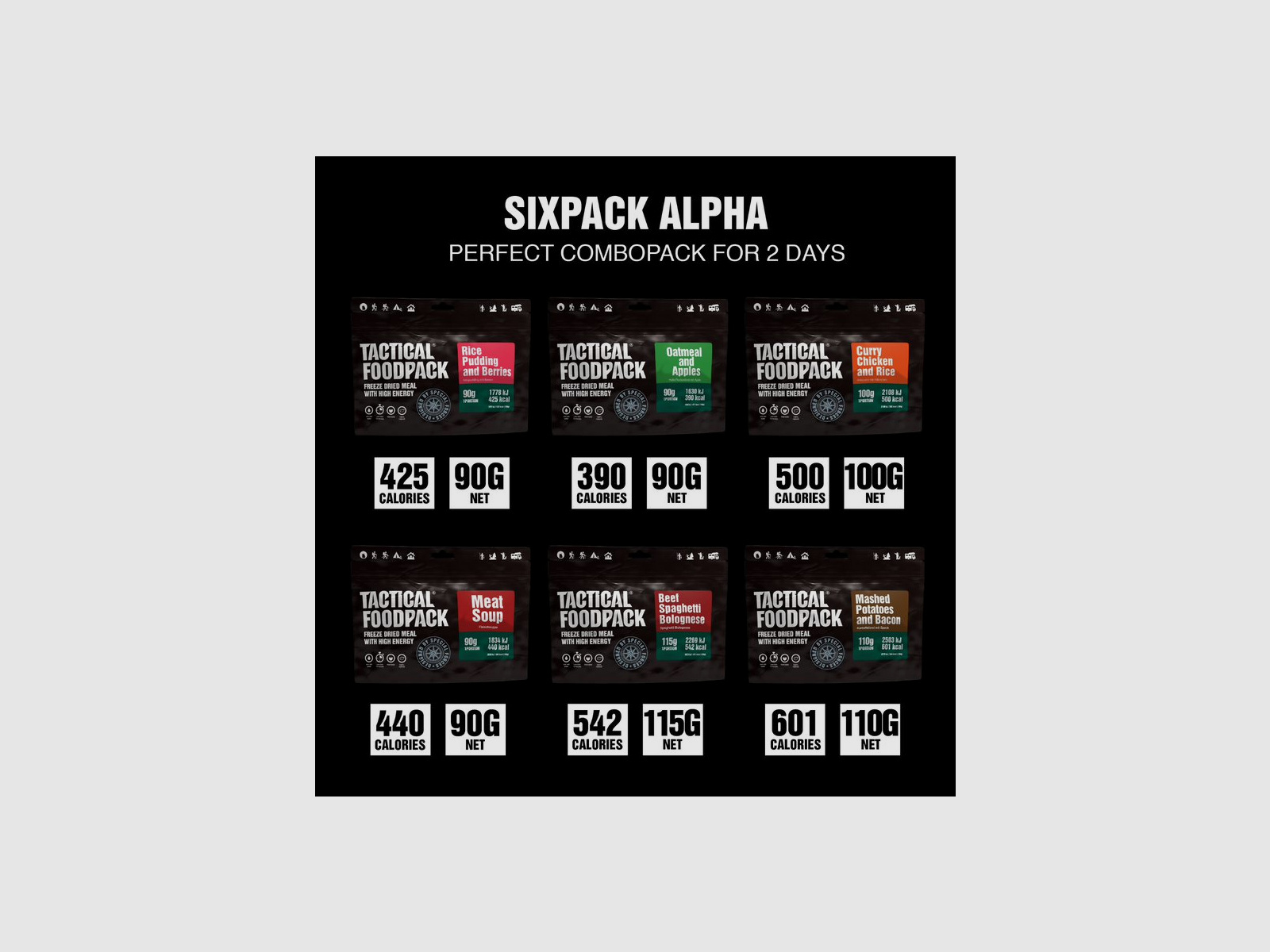 TACTICAL FOODPACK Sixpack ALPHA 595g