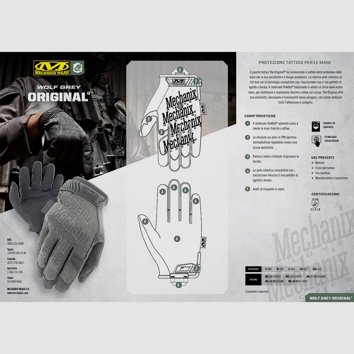 MECHANIX WEAR – THE ORIGINAL® MULTIFUNKTIONSARBEIT Wolf Grey, Bild 3 von 8