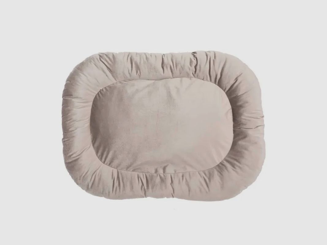 Cuscino in velluto antiscivolo taupe 90x65 cm per cani, immagine 2 di 7