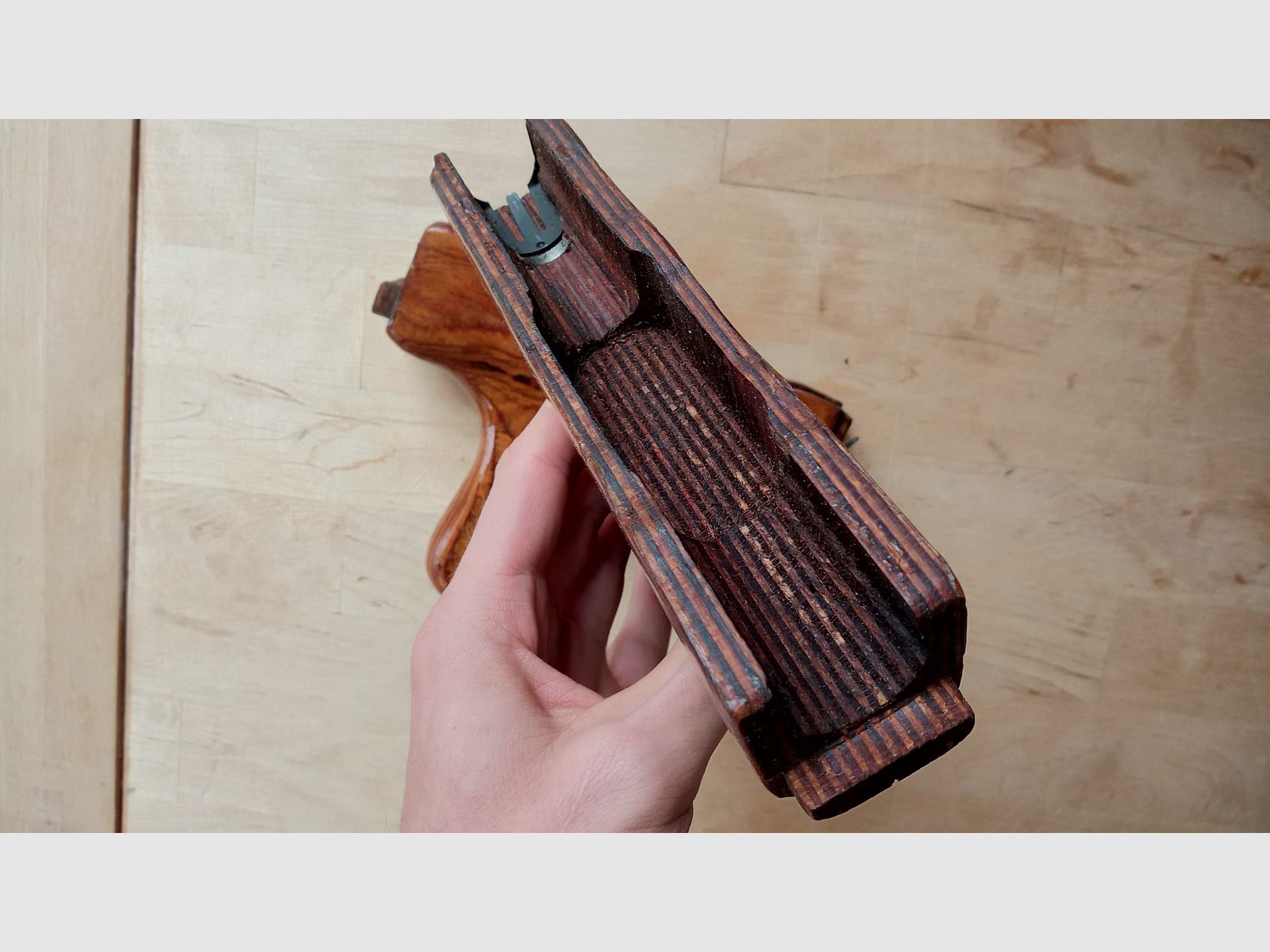#2 Romanian lower AK handguard s.g. donkey-dick (Uluc) laminated wood Romy Dong for PM md.63 md.90 AIMR AIMS