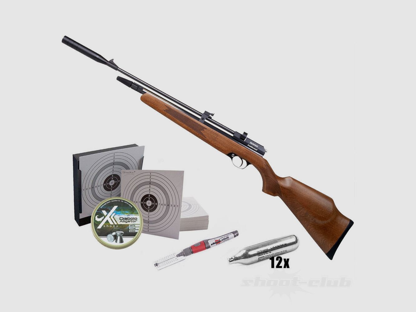 Diana Diana Trailscout Wood Co2 Rifl 4.5mm Diabolos Pellet Trap Set