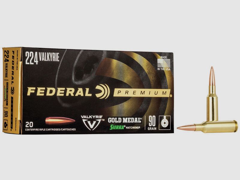 Büchsenmunition FEDERAL Gold Medal Sierra MatchKing – 224 Valkyrie – 90 grains