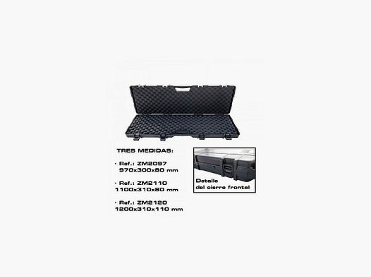 Waffenkoffer für Langwaffen mit Rollen 970x300x80mm.