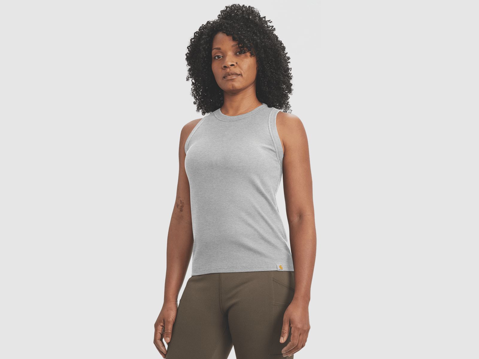 Carhartt TENCEL™ Fiber Series Fitted Ribbed Tank Kobiety Heather Gray M