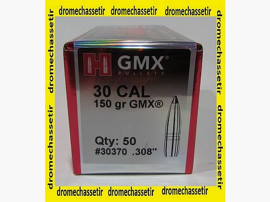 boite de 50 ogives Hornady GMX cal 30 poids 180 grains ref 30193