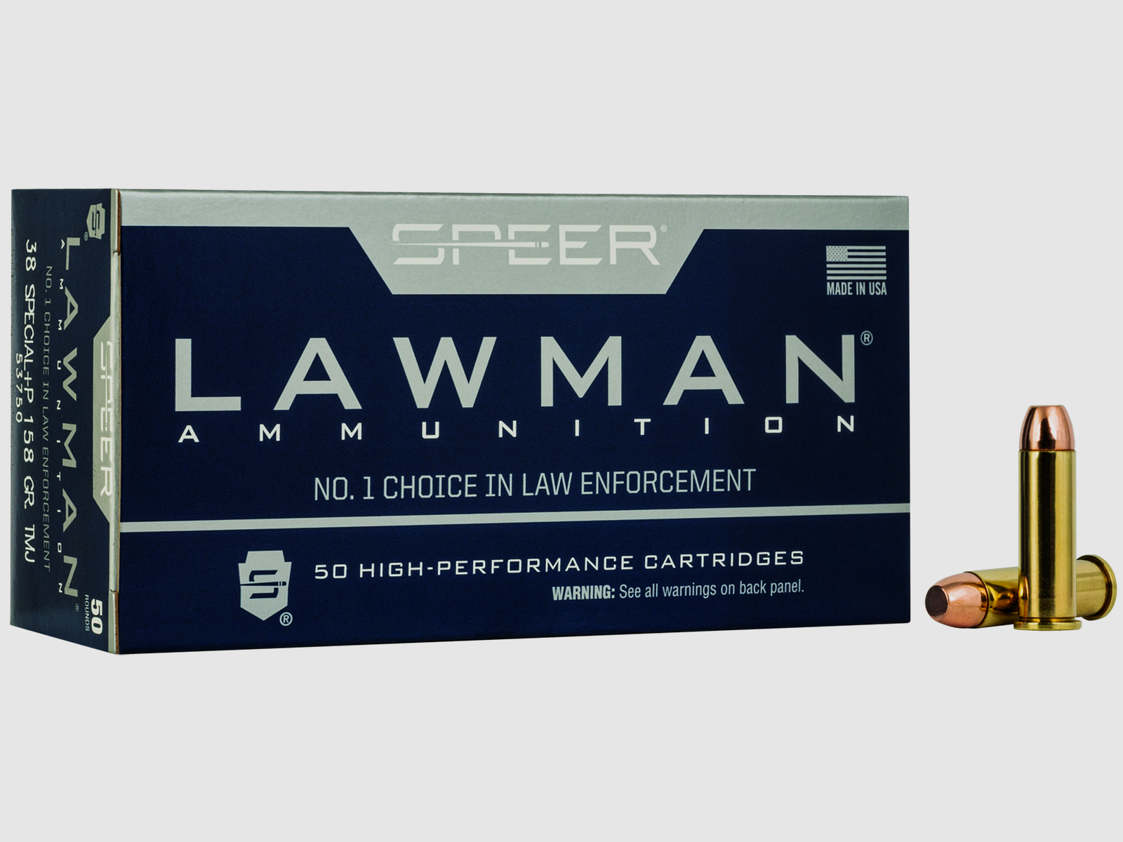Speer Revolvermunition Lawman .38 Special 10,2g Total Metal Jacket +P Handgun Training, Bild 1 von 2