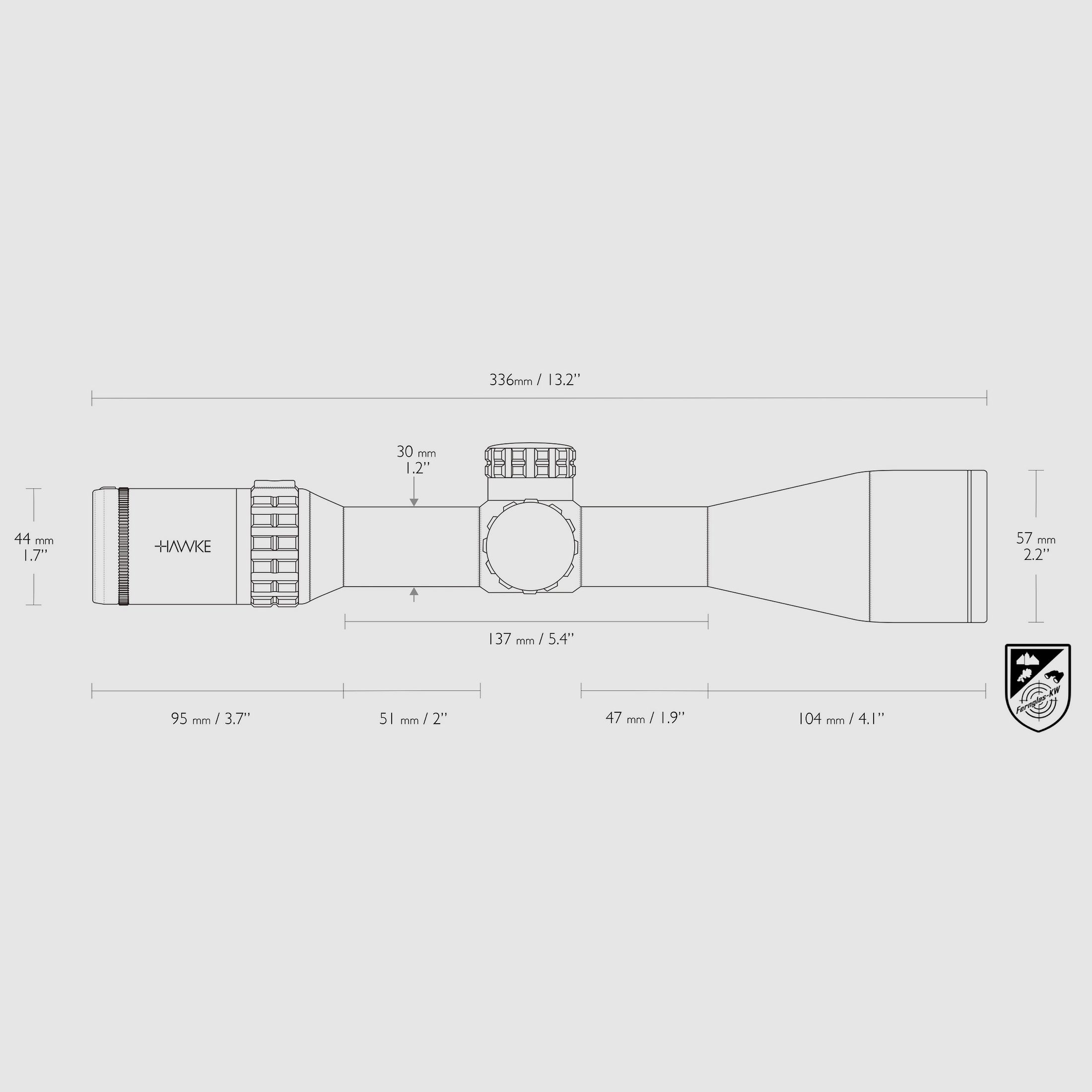 HAWKE 18530 Zielfernrohr Frontier FFP 4-20x50 Mil Pro
