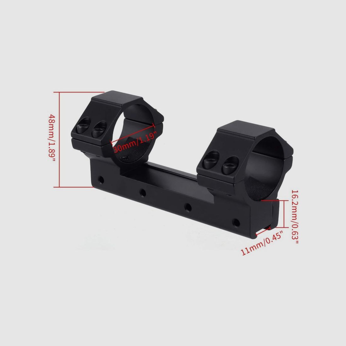 Doppelt Montageringe für 11 mm Schiene, 30 mm Durchmesser