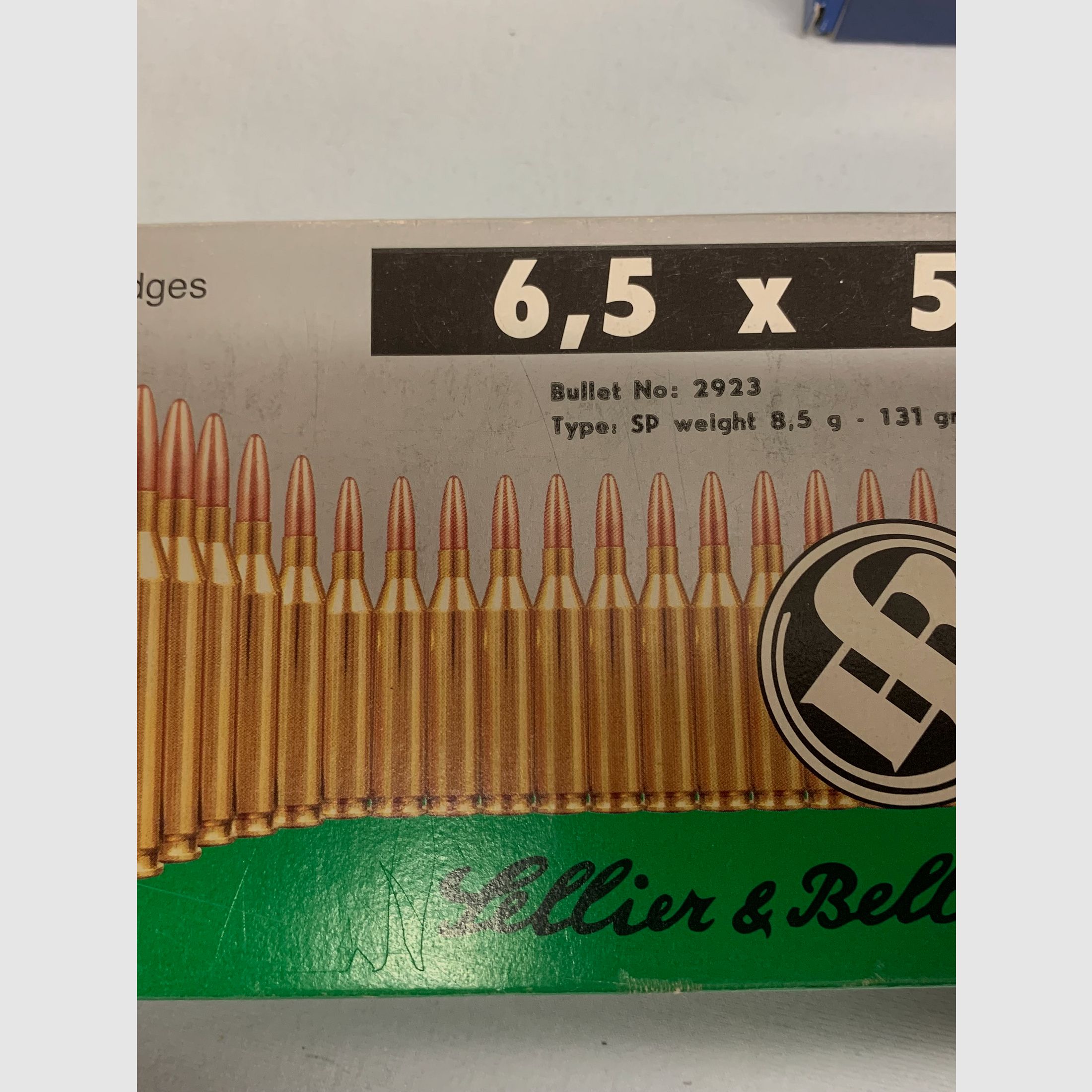 Cartuchos de rifle 6,5x57 SP BT  56 piezas