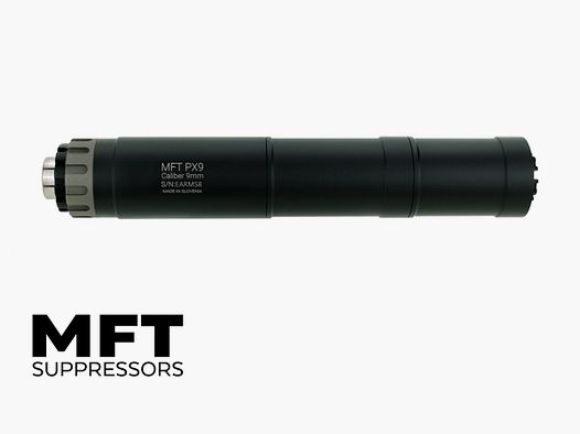 MFT PX9 9mm Suppressor 1/2-28 UNEF BLK