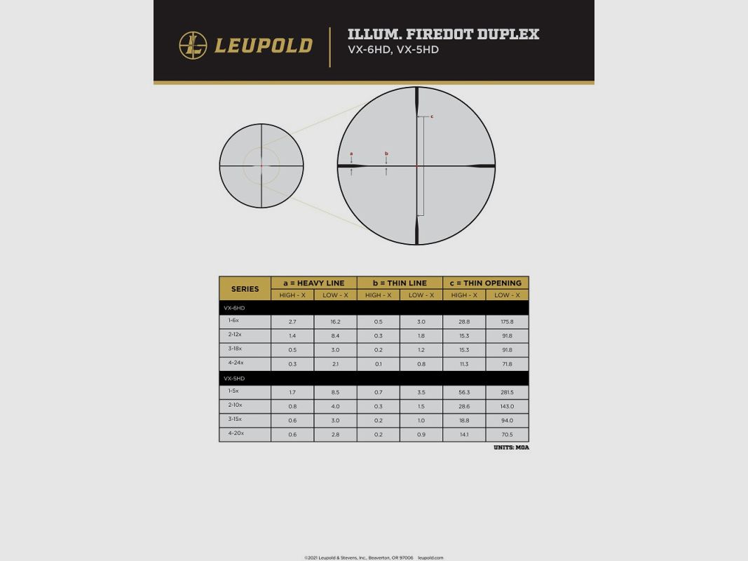 Zielfernrohr LEUPOLD VX-6HD Gen2 3-18x44 Fire Dot Duplex CDS-ZL2, Bild 4 von 5