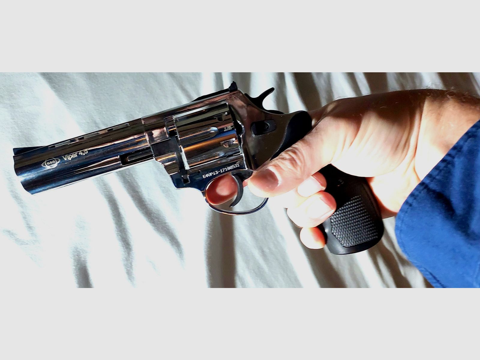 Ekol Viper 4,5 Zoll Schreckschuss Revolver Chrom 9 mm R.K. (PTB 1003) wie neu!