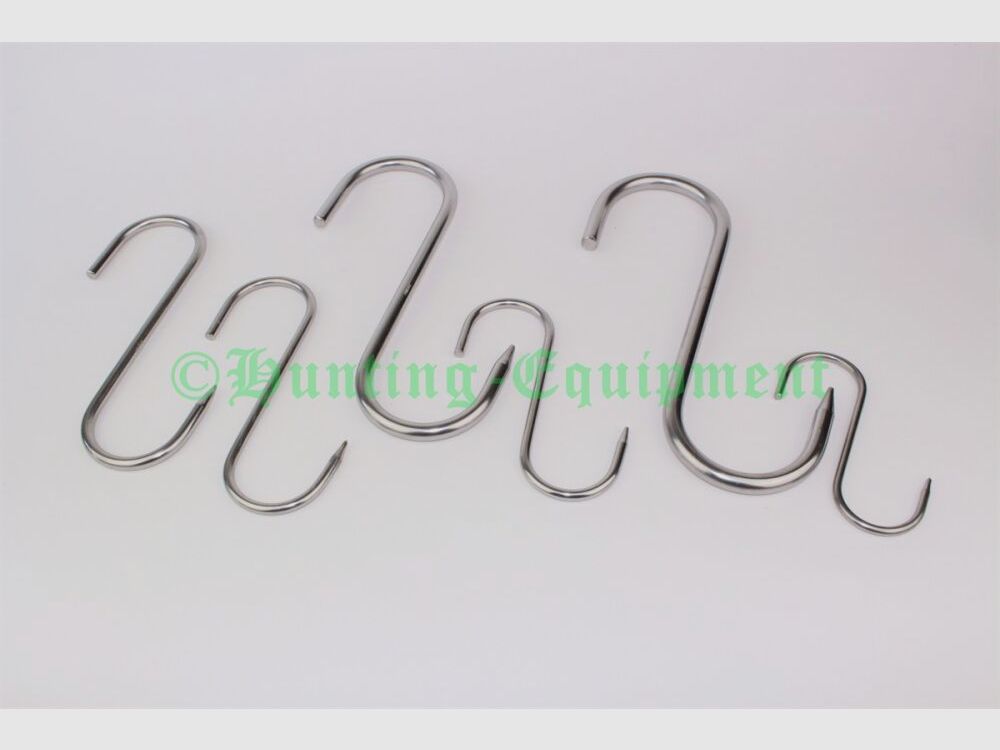 Slaughterhouse friend S-hook meat hooks 5-pack different sizes